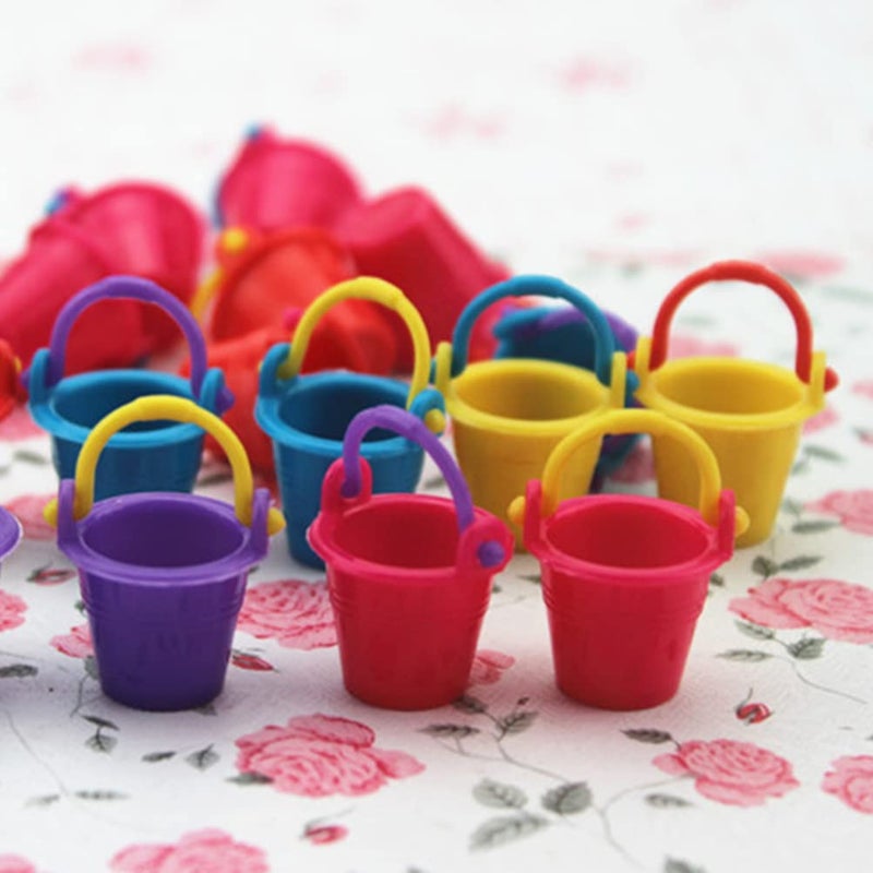 NUOBESTY Miniature Buckets Model 10 Pcs Dollhouse Buckets, 1: 12 Mini Buckets Model Miniature Buckets Dollhouse Accessories Small House Scene Layout Props for Mini House Buckets - Image 4